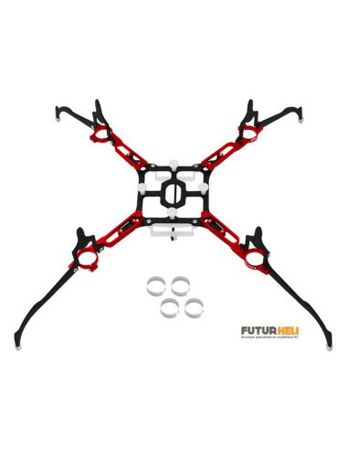 Châssis carbone alu rouge blade nano QX2 ou Glimpse Option Rakonheli