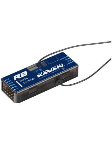 Récepteur Kavan R8 2,4 GHz : 8 canaux, télémétrie, S.BUS, haute précision. Compact, idéal pour modèles RC.