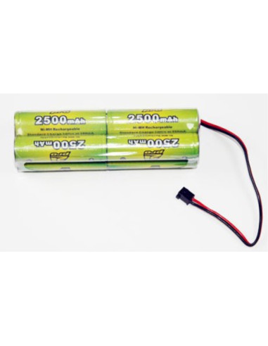 Batterie Nimh 9.6v 2500 MAh pour radio avec prise type Graupner