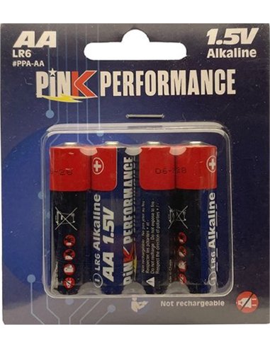 Piles AA R6 livré x4 Qualité Pink Performance