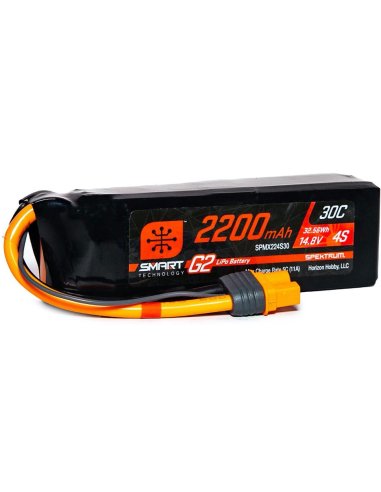 Batterie lipo 2200 MAh 4S 14,8v Smart 3C prise IC3 Spektrum SPMX224S30