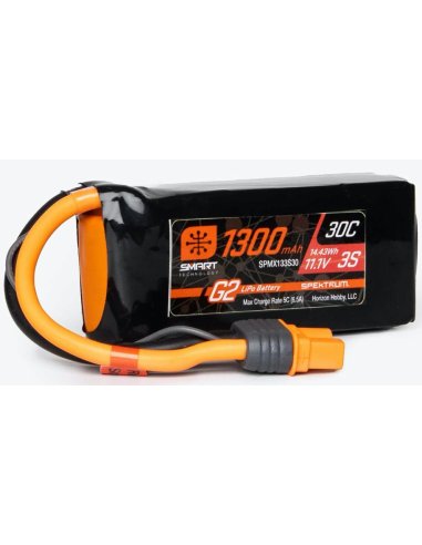 Batterie lipo 1300 MAh 3S 11,1v Smart 30C prise IC3