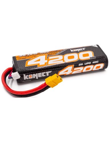 Batterie lipo 4200 Mah 2S 7,4v 40C prise XT60 Konect