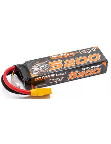 Batterie lipo 5200 Mah 3S 11.1v 60C prise XT60 Konect Bashing