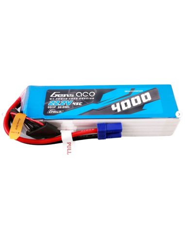 Batterie lipo 4000 Mah 6S 45C prise EC5 Gens ACE