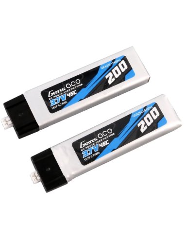 Batterie lipo 200 Mah 1S 45C prise JSTPH 1.25 (X2) Gens ACE