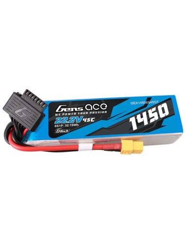 Batterie Lipo 1450 Mah 6s 45C prise XT60 Gens Ace