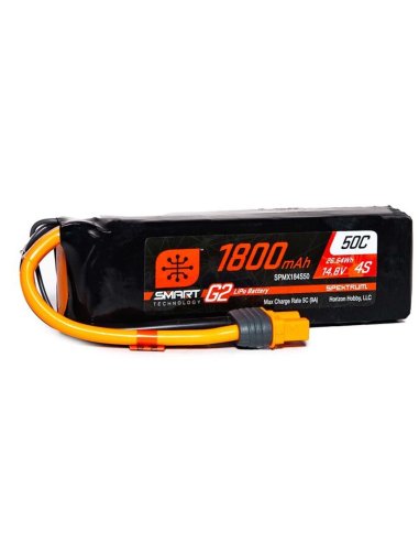 Batterie Lipo 1800 4S 14,8v 50c prise IC3 Spektrum SPMX184S50